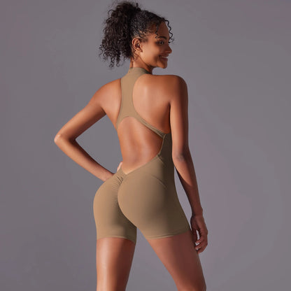 Backless Push-Up Fitness Bodysuit