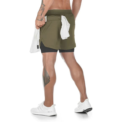 2-in-1 Quick Dry Camo Running Shorts