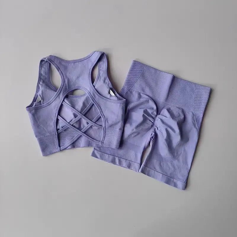 2PCS Seamless Women’s Yoga set with Shorts