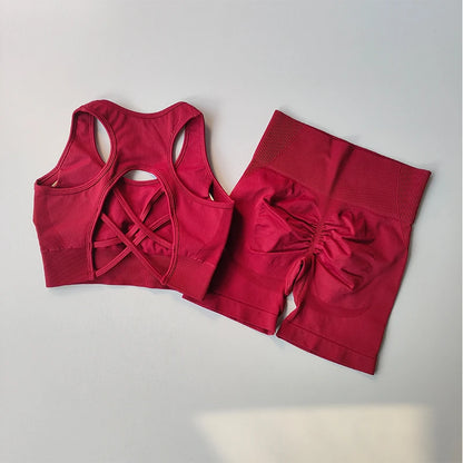 2PCS Seamless Women’s Yoga set with Shorts