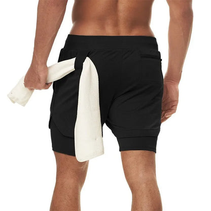 2-in-1 Quick Dry Camo Running Shorts